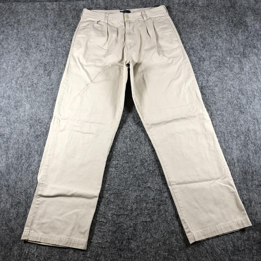 Vintage Polo Ralph Lauren Pants Girls 20 Beige Pleated Chino Relaxed